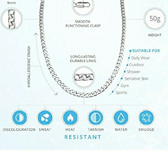 MEN'S STERLING SILVER CHAIN NECKLACE - Picture 4 of 6